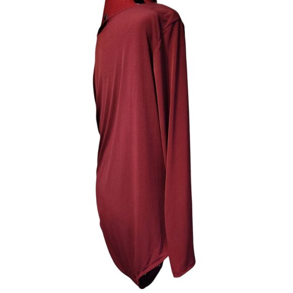 Torrid Bodysuit Long Sleeve Twisted V-neck Bodice Snap Strap Burgundy Size L/13 - Picture 3 of 10